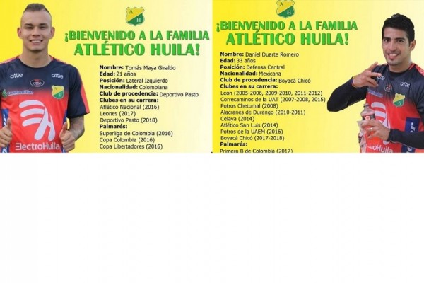 Nuevas contrataciones para el Atlético Huila