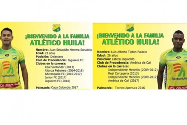 Dos caras nuevas se unen al Atlético Huila