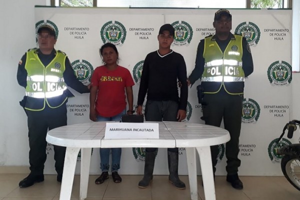 Capturados con una libra de marihuana en Tarqui, Huila