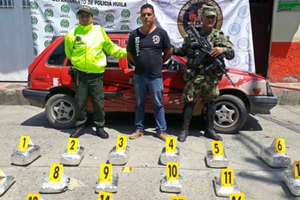 Ejército incuató 30 kilos de marihuana en las vías del Huila