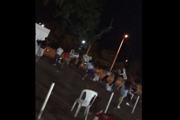 Cancha de fútbol de Neiva convertida en campo de batalla