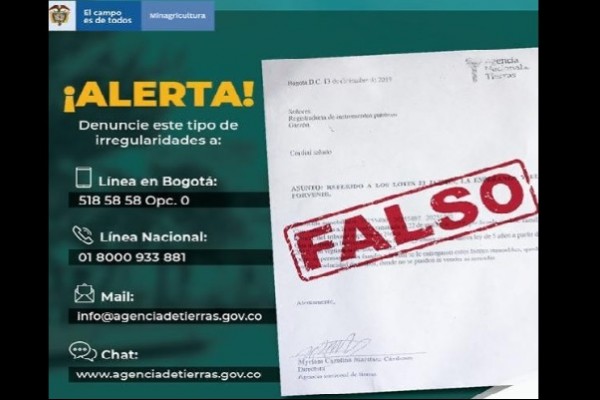 Aumentaron los falsos tramitadores de tierras en el Huila