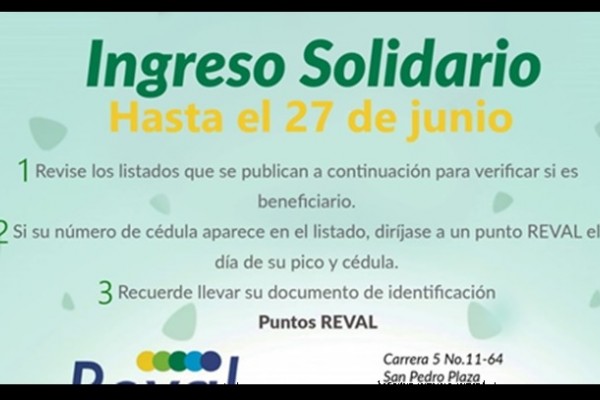 Neivanos, no dejen perder el ingreso solidario