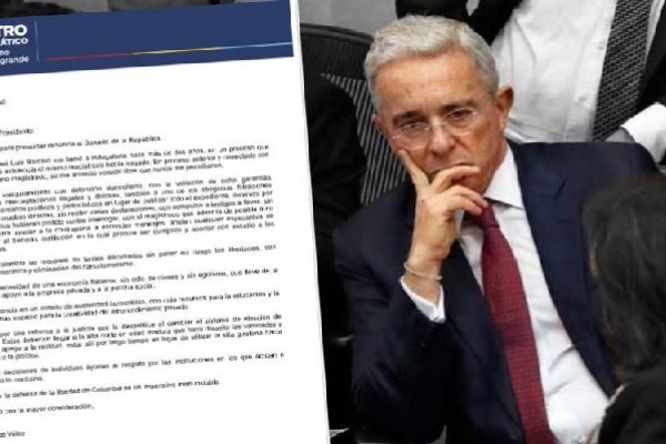 Álvaro Uribe Vélez renuncia a su curul en el Senado