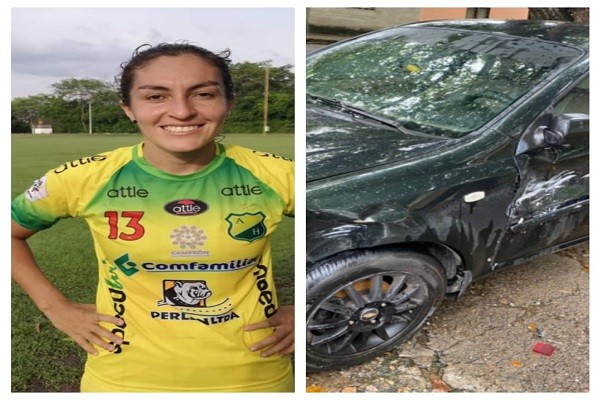 Estrellado vehículo de exjugadora del Atlético Huila