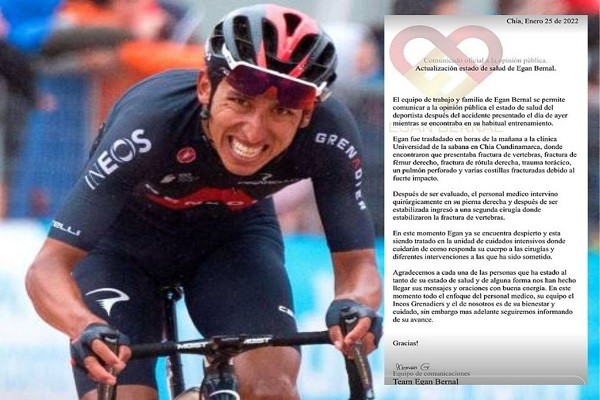 Egan Bernal despertó, pero sigue en UCI