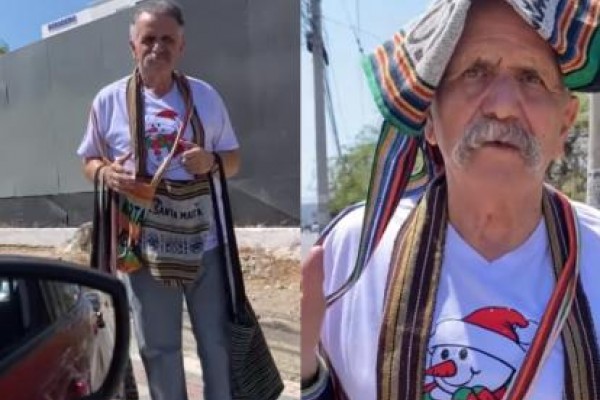 'El hombre caimán' se la rebusca como vendedor informal