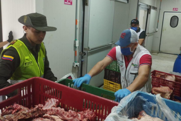 Más de 750 kilos de carne fueron incautados en Neiva