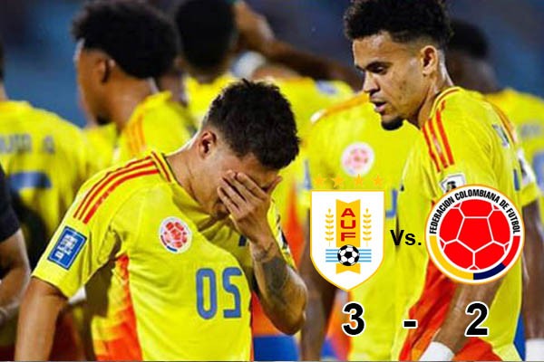 Uruguay vence a Colombia 3-2 en un dramático final y arrebata el segundo lugar en eliminatorias