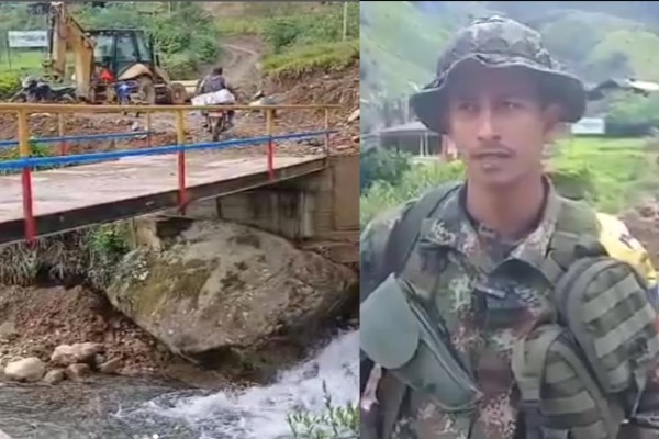 Disidencias de las FARC inauguran puente vehicular en Argelia, Cauca.